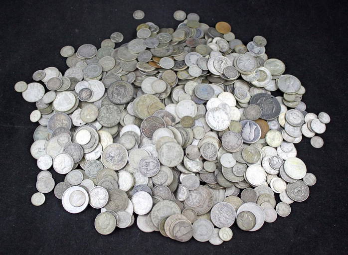 Bulk Silver Lot Of Foreign Coins