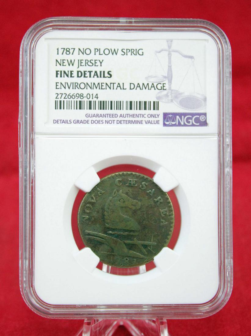 1787 "No Plow Sprig" New Jersey Copper (1 of 4)