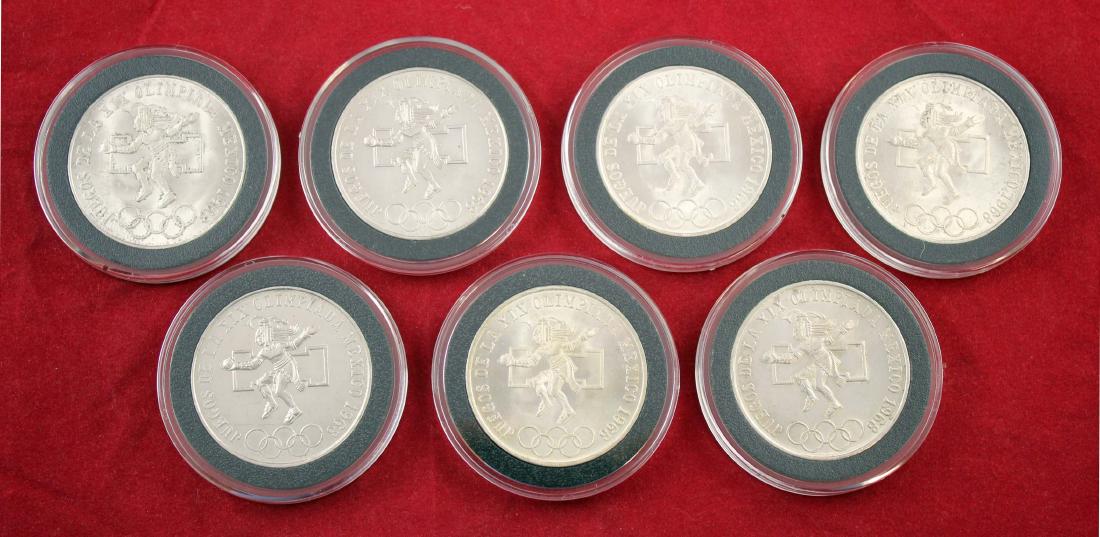 Seven (7)  Mexican Silver 25 Peso Coins (1 of 3)