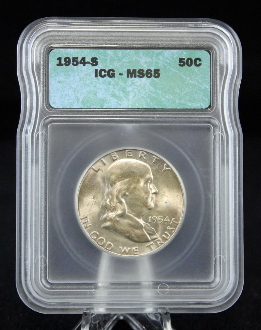 1954-S Silver Franklin Half Dollar (1 of 3)