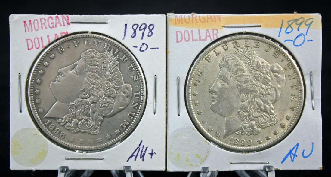 1898 - O and 1899 - O Morgan Silver Dollars (1 of 2)