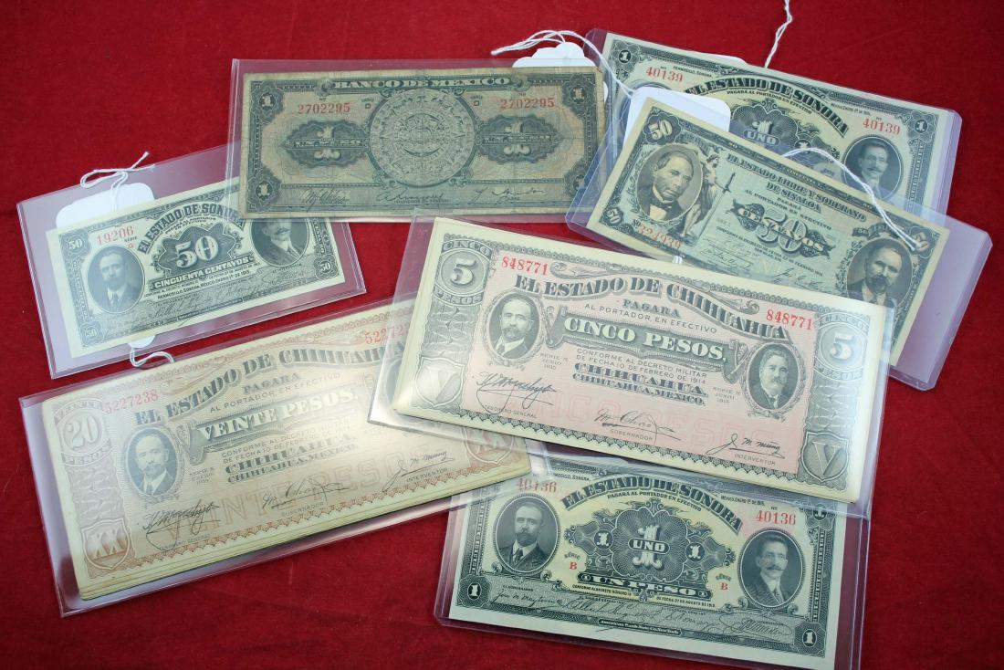 33 Mexico Bank Notes 1913/ 1943, Most Uncirculated (1 of 3)