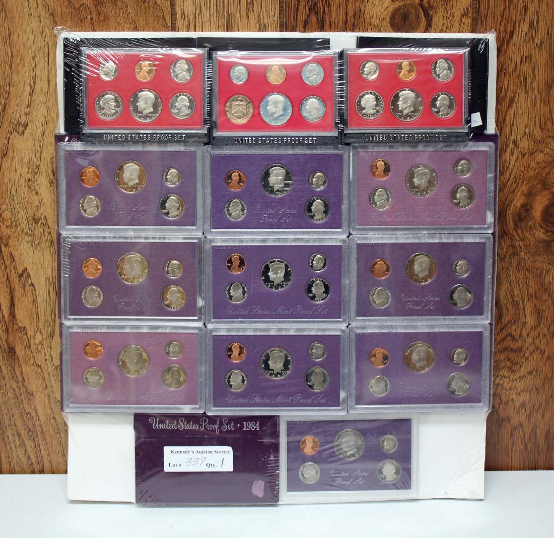 (12) 1980's & (1) 1993 S United States Proof Sets (1 of 2)