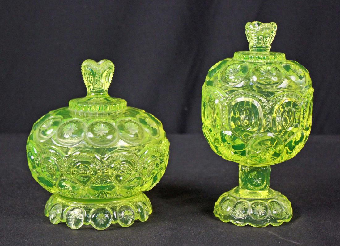 Moon & Stars Vaseline Glass Candy Dish & Compote (1 of 3)