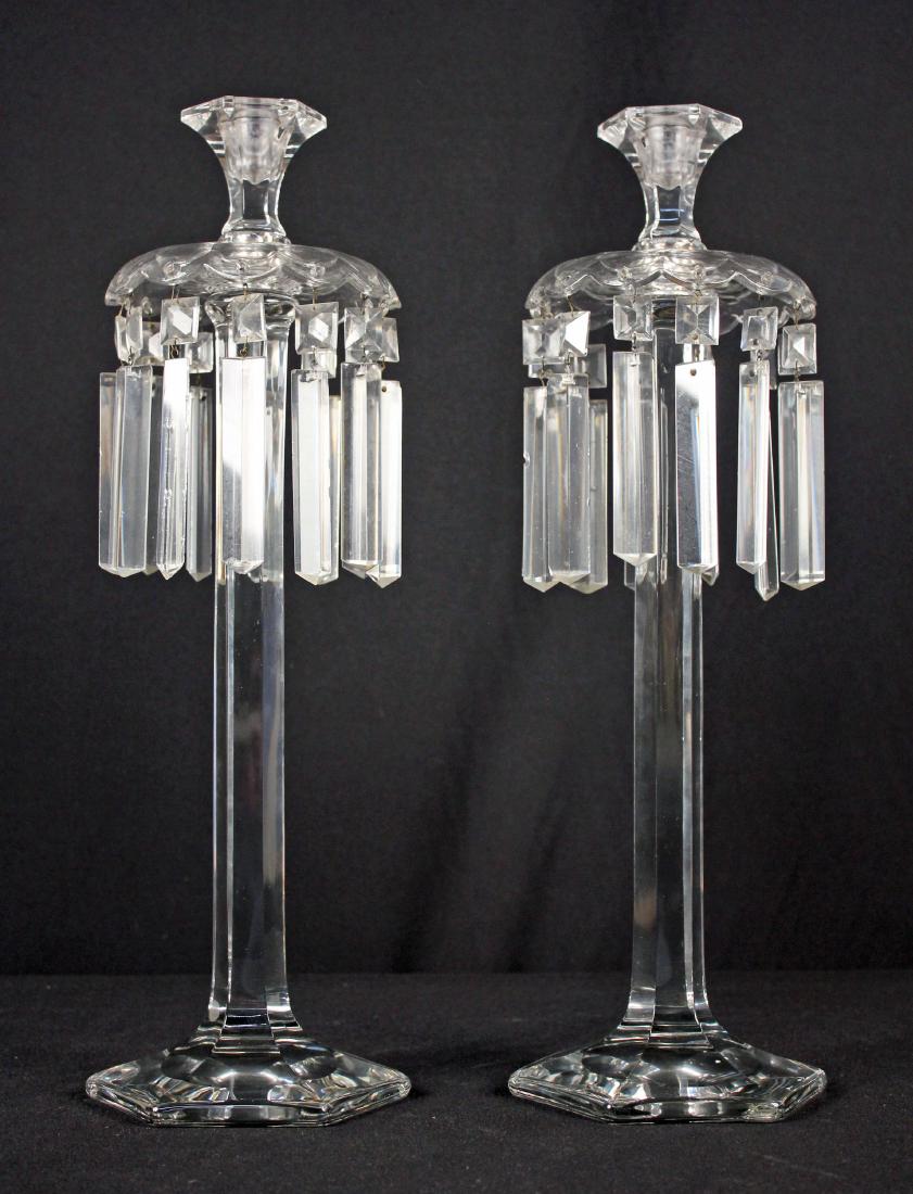 Pair of Heisey Crystal Candlesticks 18.75" High (1 of 3)