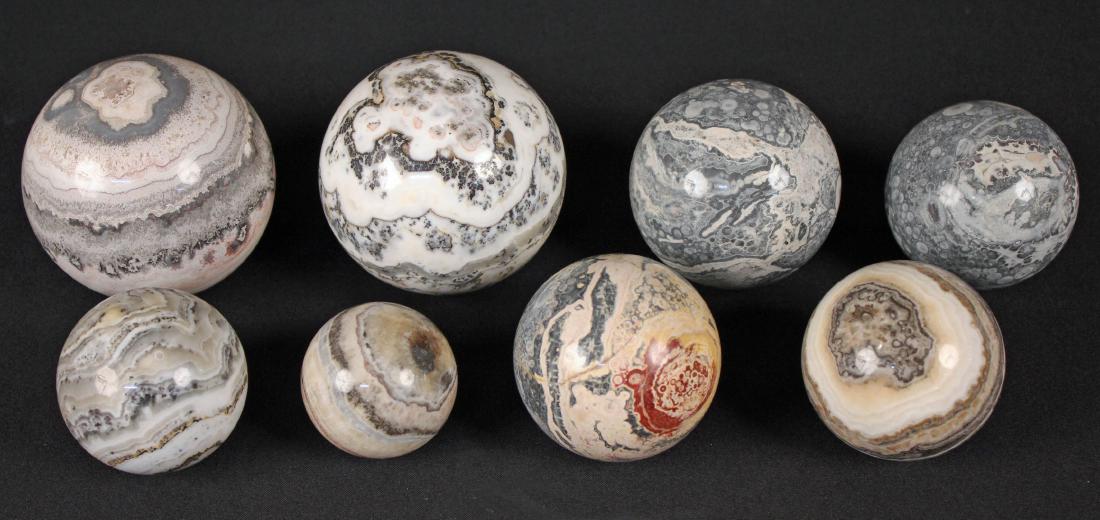 (8) Mineral Spheres Incl. White Ocean Jasper ? (1 of 3)