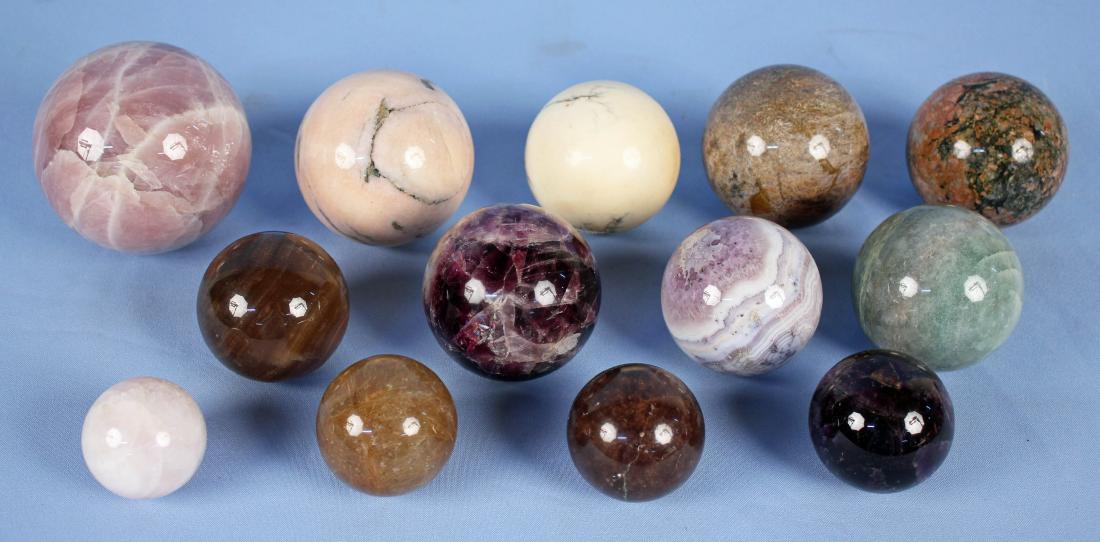 (13) Mineral Spheres Quartz and Rutilated Quartz (1 of 7)