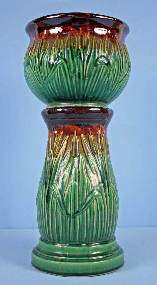 A McCoy Pottery Cattail Jardiniere & Pedestal - Jun 02, 2018 | Kennedys