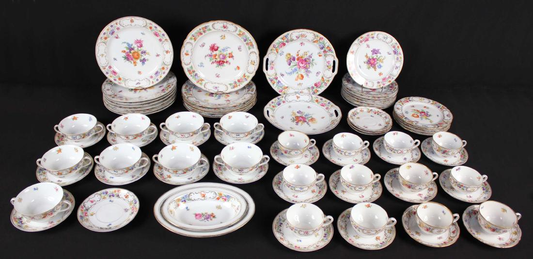 Mixed Set of Dresden China 73 Pieces Total (1 of 9)