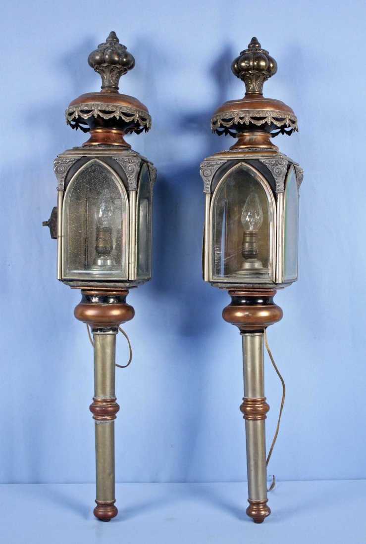 Pr. American White Mfg. Co. Coach Lanterns C. 1830 (1 of 10)