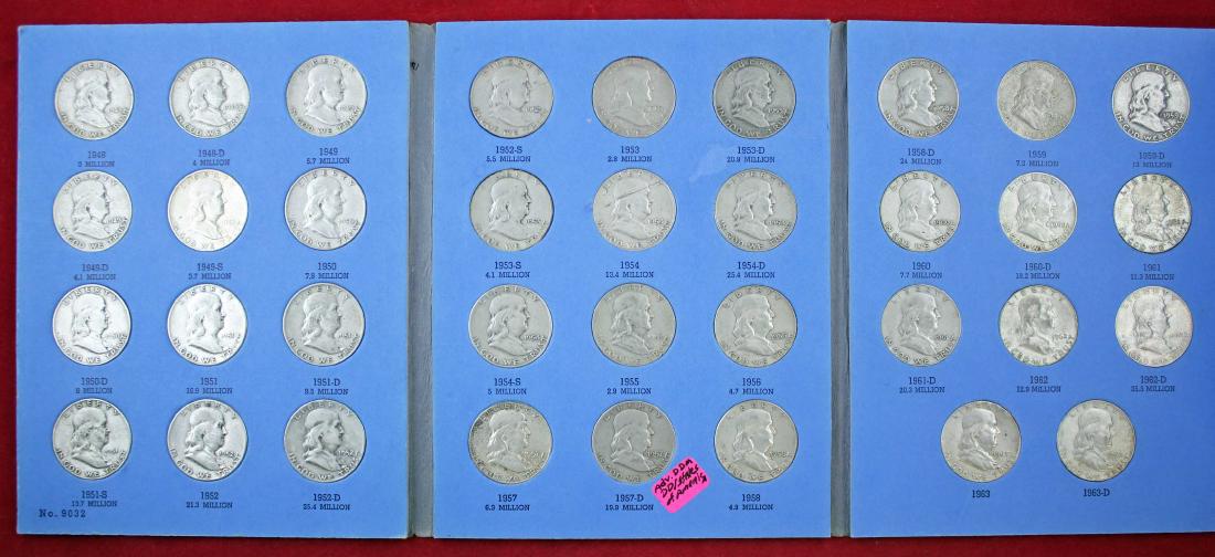 Ben Franklin Silver Half Dollar Album 1948 - 1963 (1 of 5)