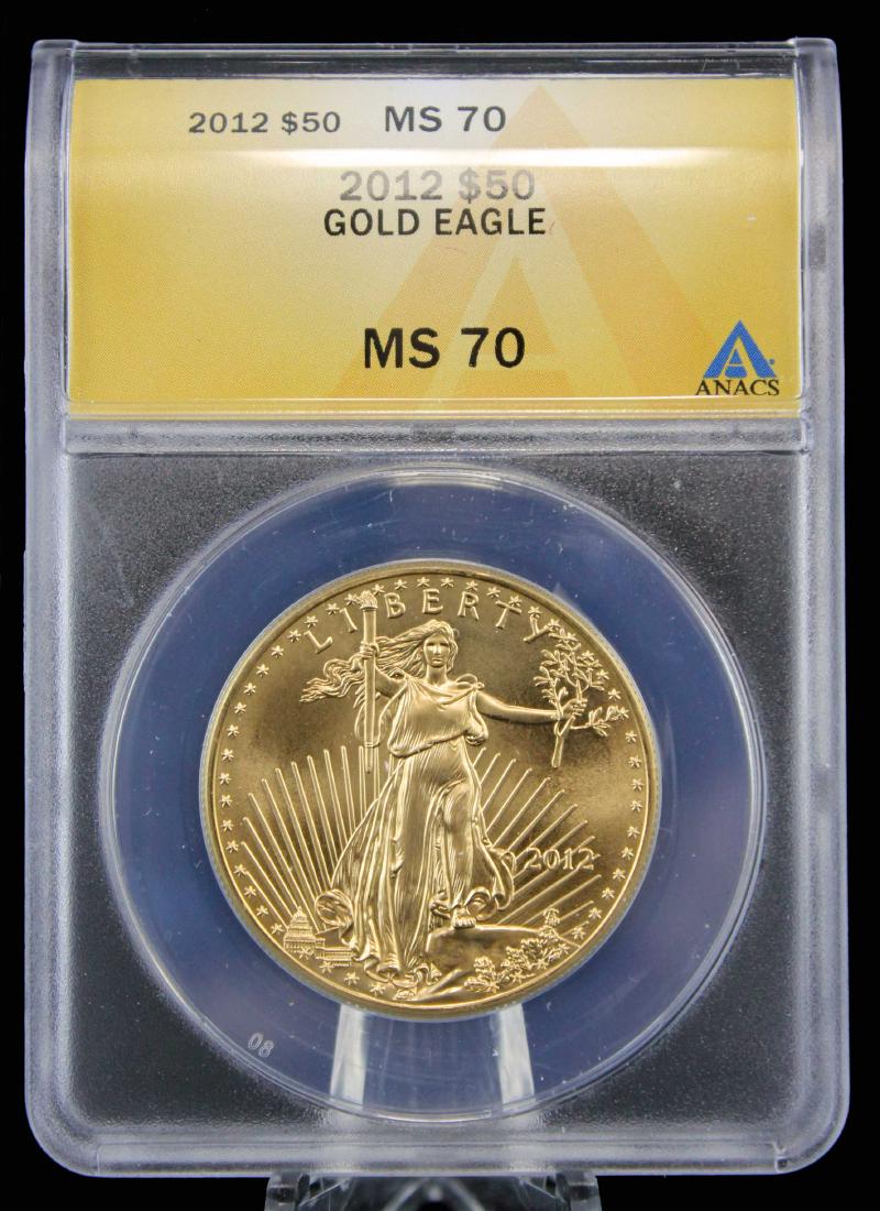 2012 Gold Eagle $50 Coin 1 Troy Oz.  ANACS MS 70 (1 of 4)