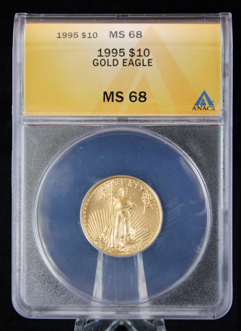 1995 $10 1/4 Troy Oz. Gold Eagle ANACS MS 68 (1 of 4)