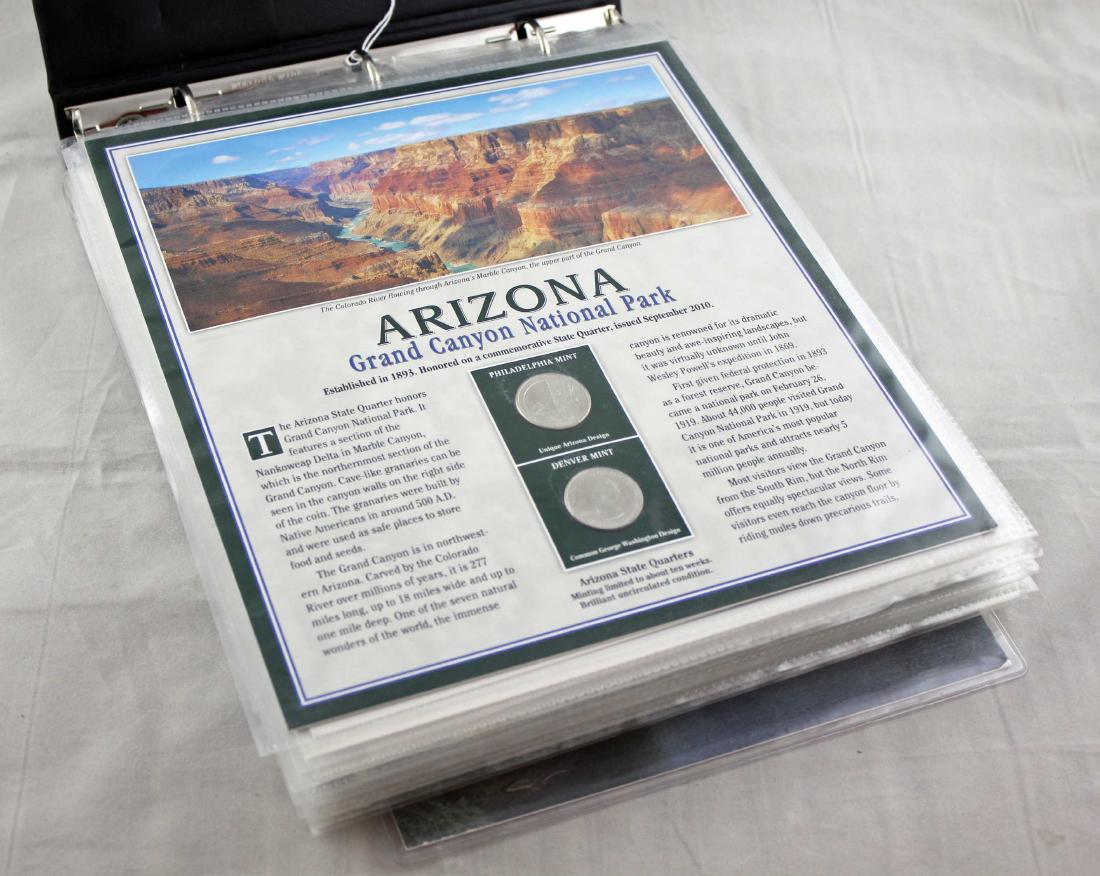 16 State Quarter History Displays w/ Stamps (1 of 4)