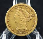 1882-CC Gold Liberty Head $5.00 Half Eagle