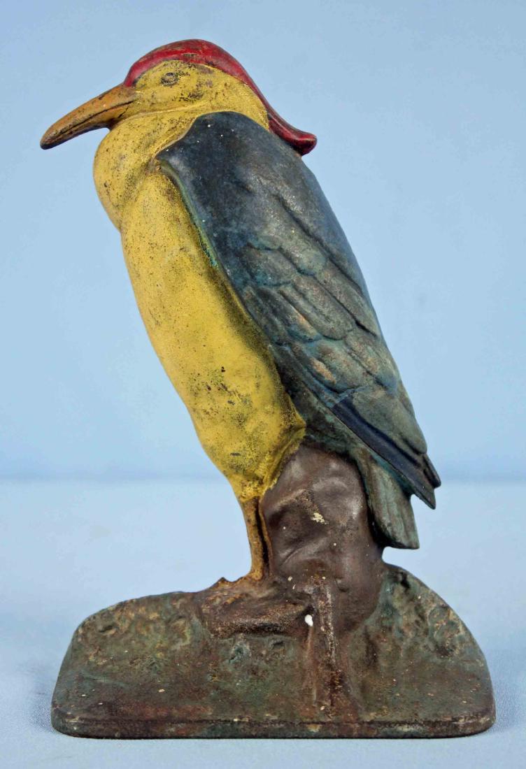 Hubley Cast Iron Heron Doorstop: Cast Iron Tea Kettle Patented March 19, 1861. The paint is original.