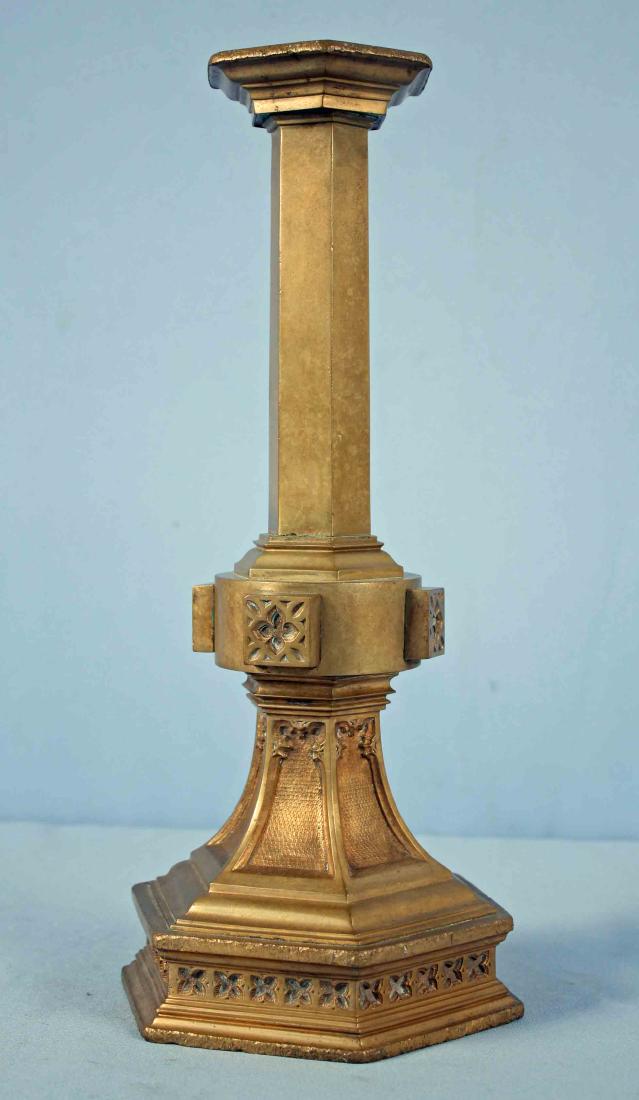 Gorham Co. Special Gothic Bronze Candlestick (1 of 5)