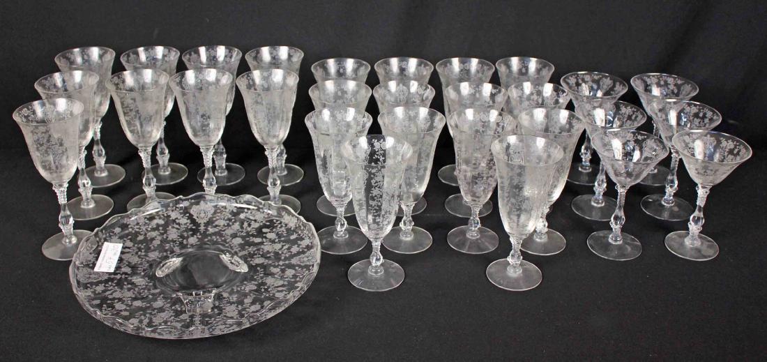 30 Pcs. Cambridge Rosepoint Crystal Glasses & Plat (1 of 6)