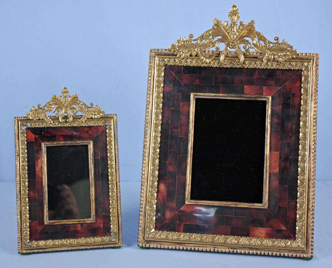 2 Maitland Smith Cast Brass & Faux Tortoise Frames (1 of 4)