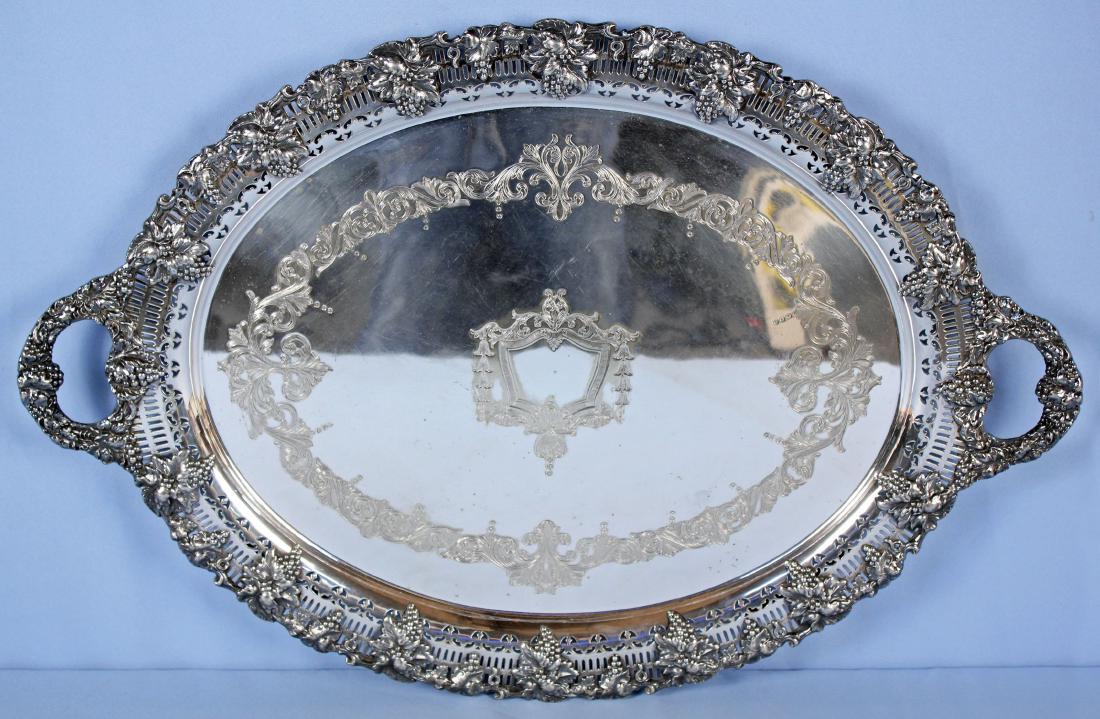 Lawrence B. Smith Silver Plate Tray with Grapes (1 of 4)