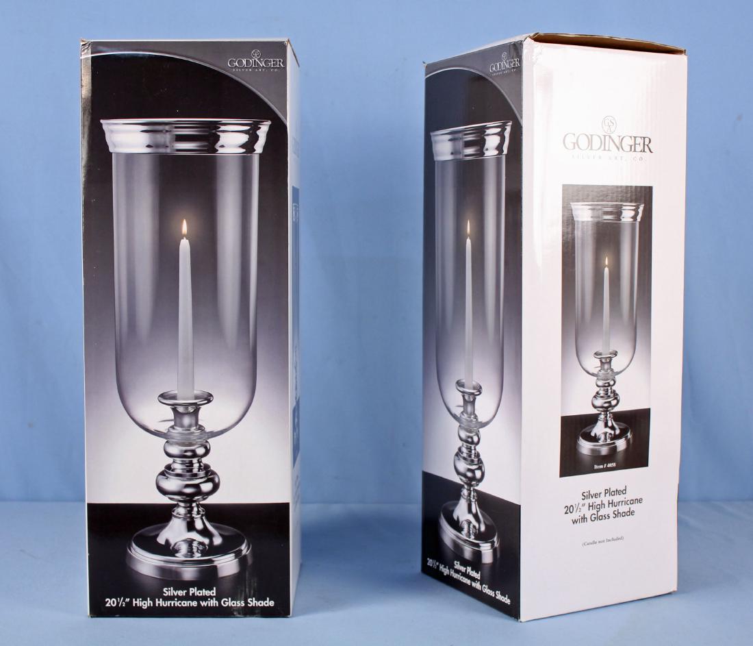2 Godinger Silver Plate Hurricane Candle Holders (1 of 4)