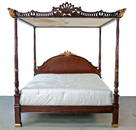 Maitland Smith King Size Mahogany Tester Bed