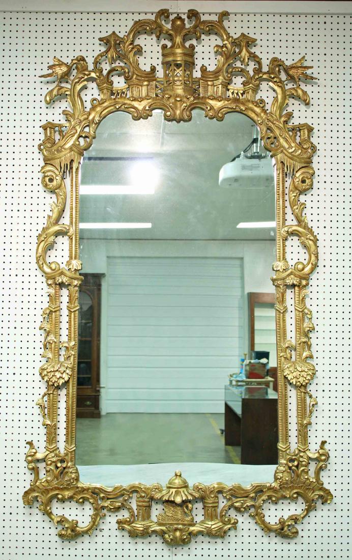 Chinoiserie Chippendale Style Giltwood Wall Mirror (1 of 5)