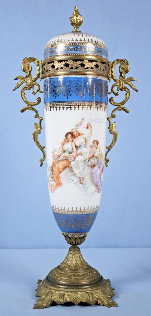 Austrian Porcelain Gilt Bronze Urn Signed Doecker (1 of 7)