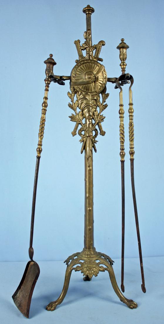 A Brass 19th C. Fireplace Accessory Set (1 of 5)