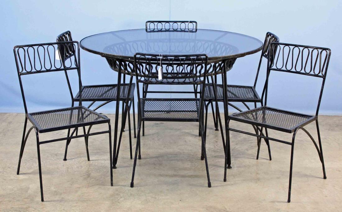 Seven Piece Wrought Iron Table and Chair Set (1 of 4)
