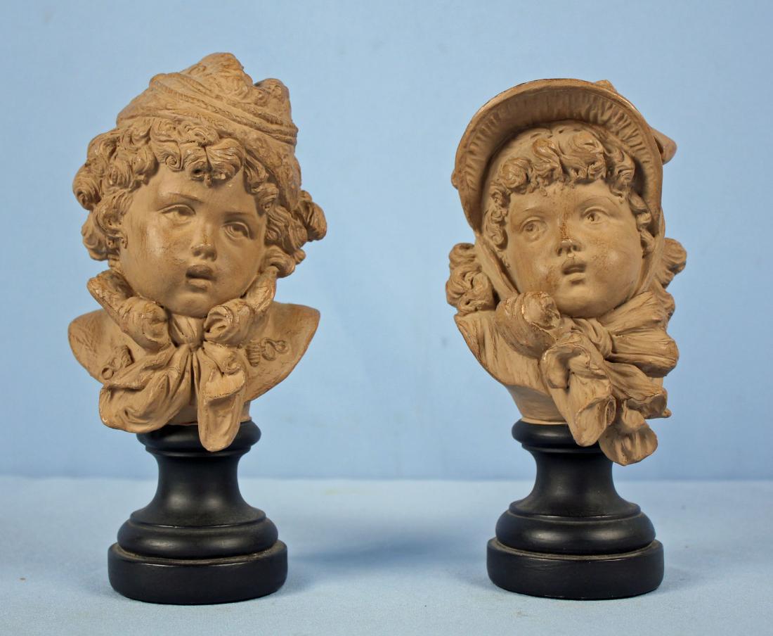 E. Guillemin (1841 - 1907) Pair of Terracotta Bust (1 of 4)