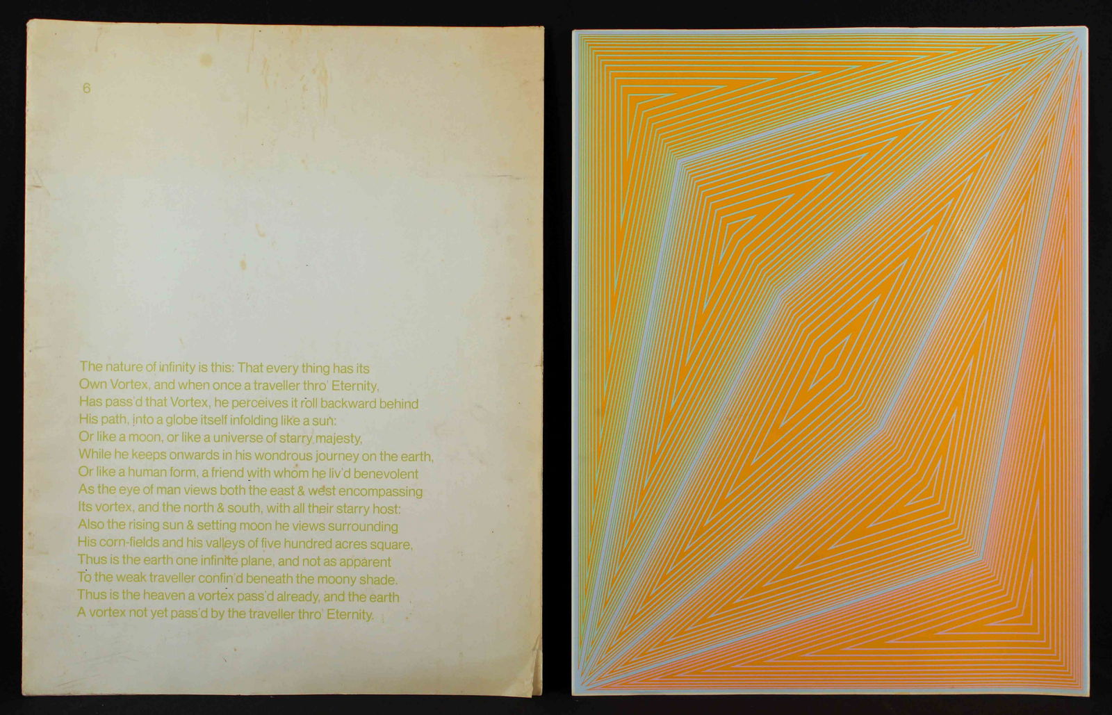 Richard Joseph Anuszkiewicz (1930) Inward Eye: Richard Joseph Anuszkiewicz (1930) Inward Eye Serigraph 1970. This is 6/10 serigraphic print Richard created in response to William Blake's (1757-1827) ideas of infinity and eternity. The print is hou