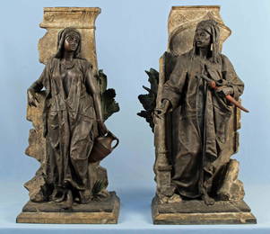 Anatole J Guillot Pair of Cast Orientalist Figures