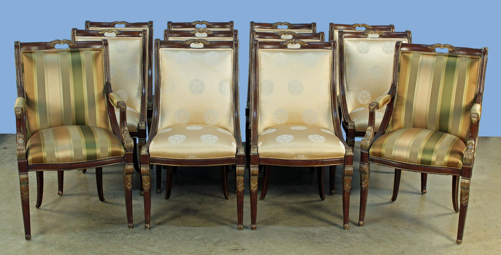 Set of 12 Carved Regency Style Dining Chairs (1 of 6)