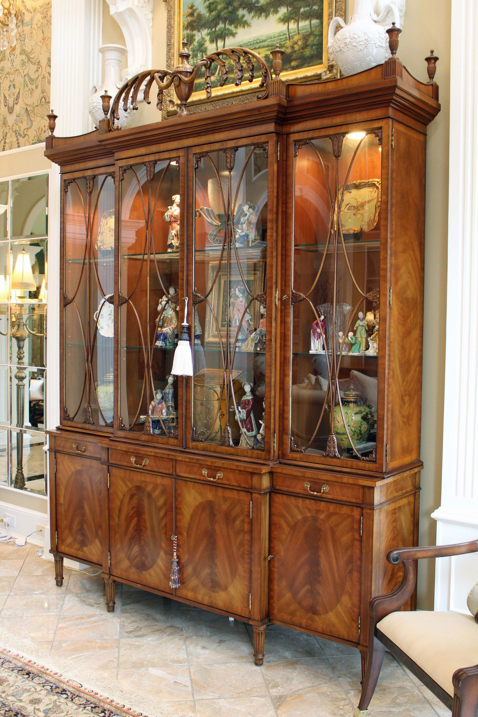 Maitland Smith Mahogany Breakfront Cabinet (1 of 4)