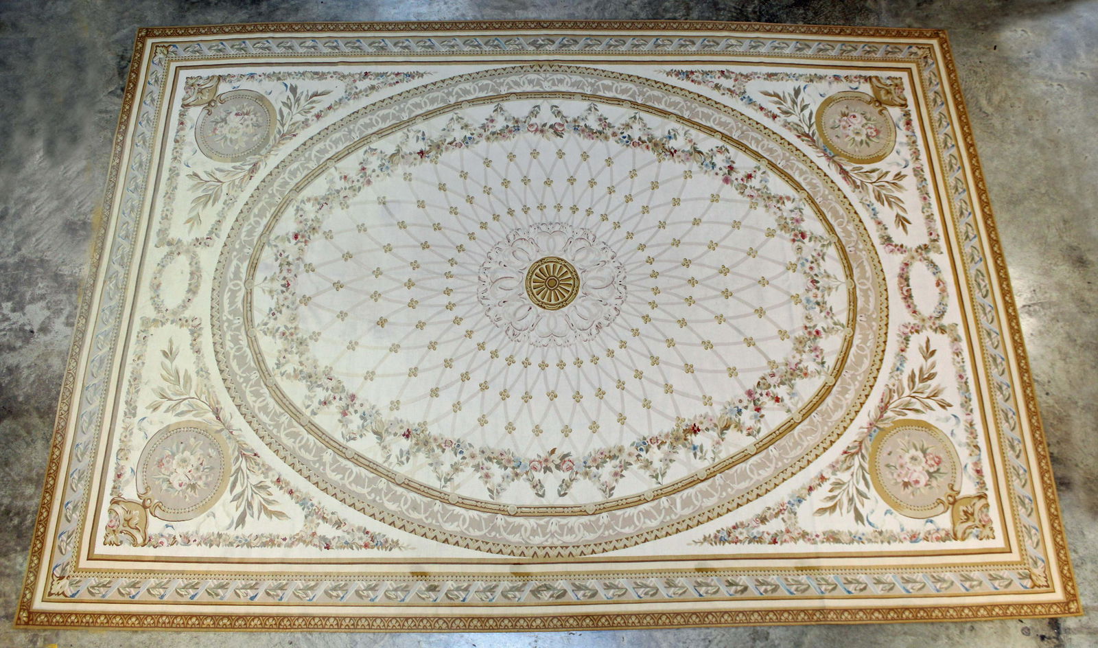 French Pattern Needlepoint Carpet with Roses (1 of 4)