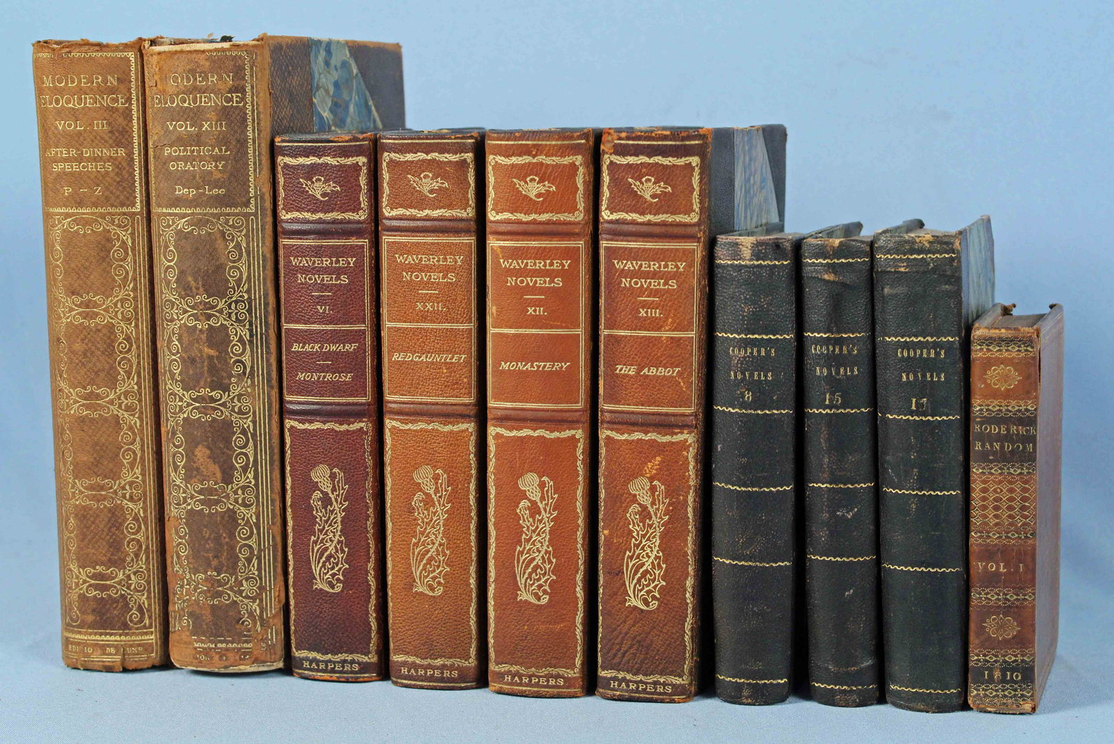 Group of Antique Books w/ Leather & Marble Covers (1 of 5)