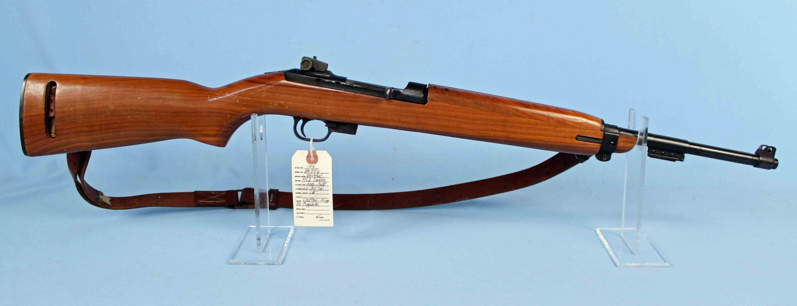 Universal M1 Semi Auto 30 Cal Carbine: Universal M1 Semi Auto 30 Cal Carbine. S#- 30996. Barrel measures 18" long. Carbine comes with leather sling. READ OUR TERMS & CONDITIONS PRIOR TO BIDDING ON THIS FIREARM. SOME BIDDERS AND STATES ARE 