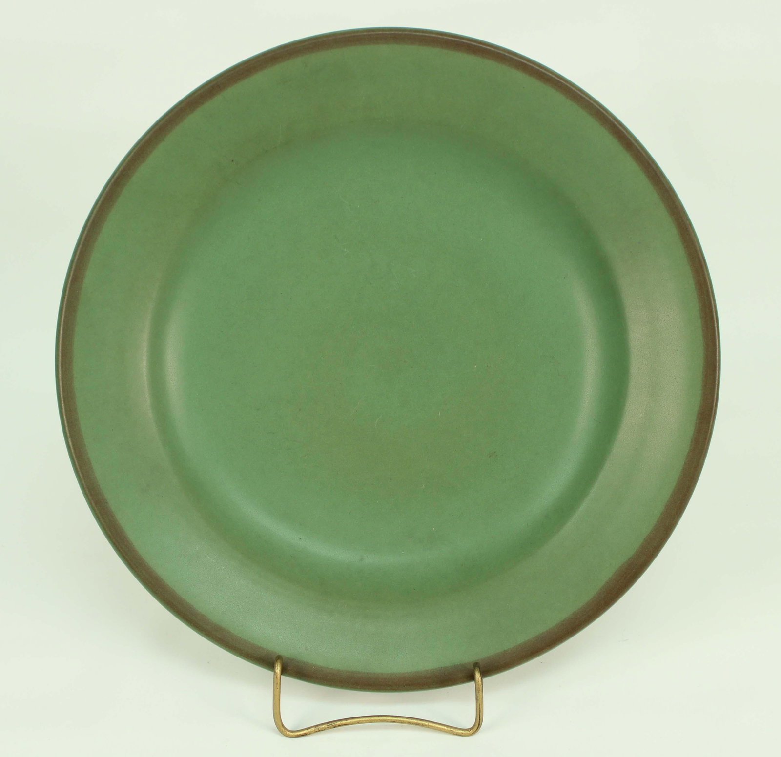 Marblehead Pottery Green, Arts & Crafts Charger: Marblehead Pottery Matte Green, Arts & Crafts 12" Charger. The charger is in perfect condition.