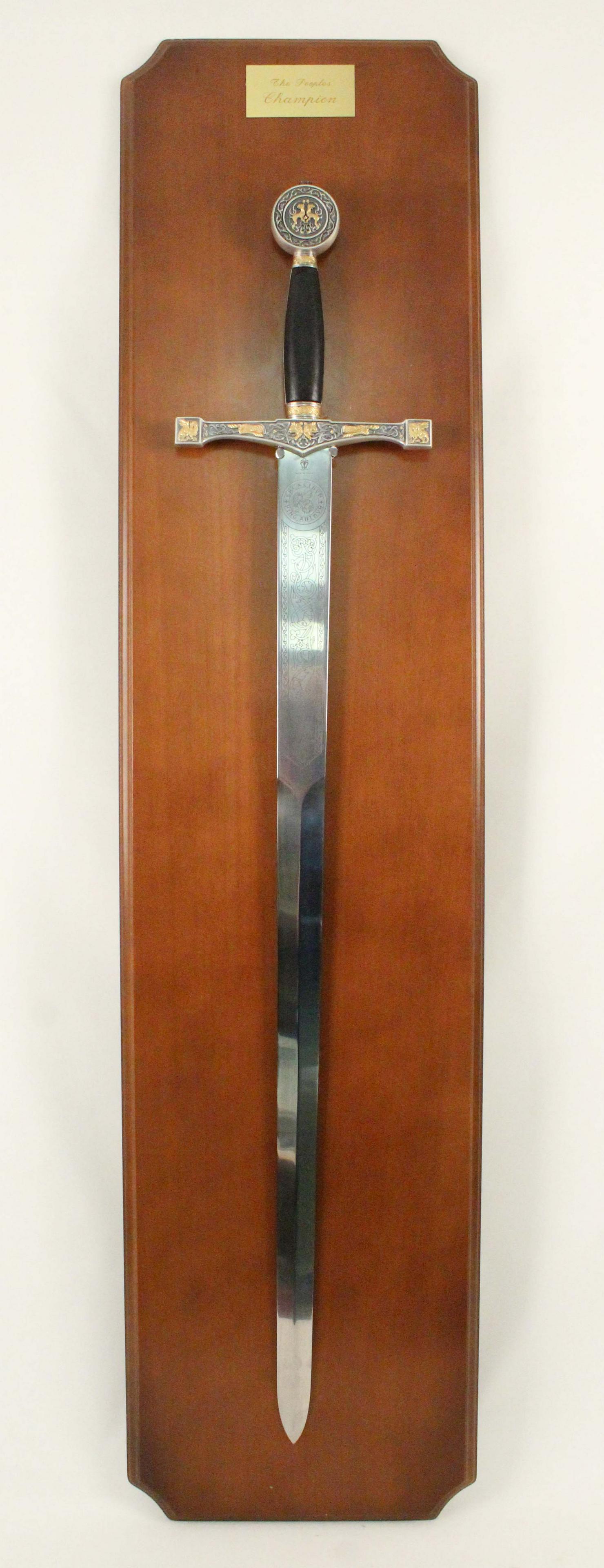 Excalibur King Arthur Sword by Marto of Spain: Excalibur King Arthur Sword by Marto of Spain. From the personal collection of television celebrity Montel Williams. The sword is 46" Long with an etched stainless steel blade. The guard and pommel ar