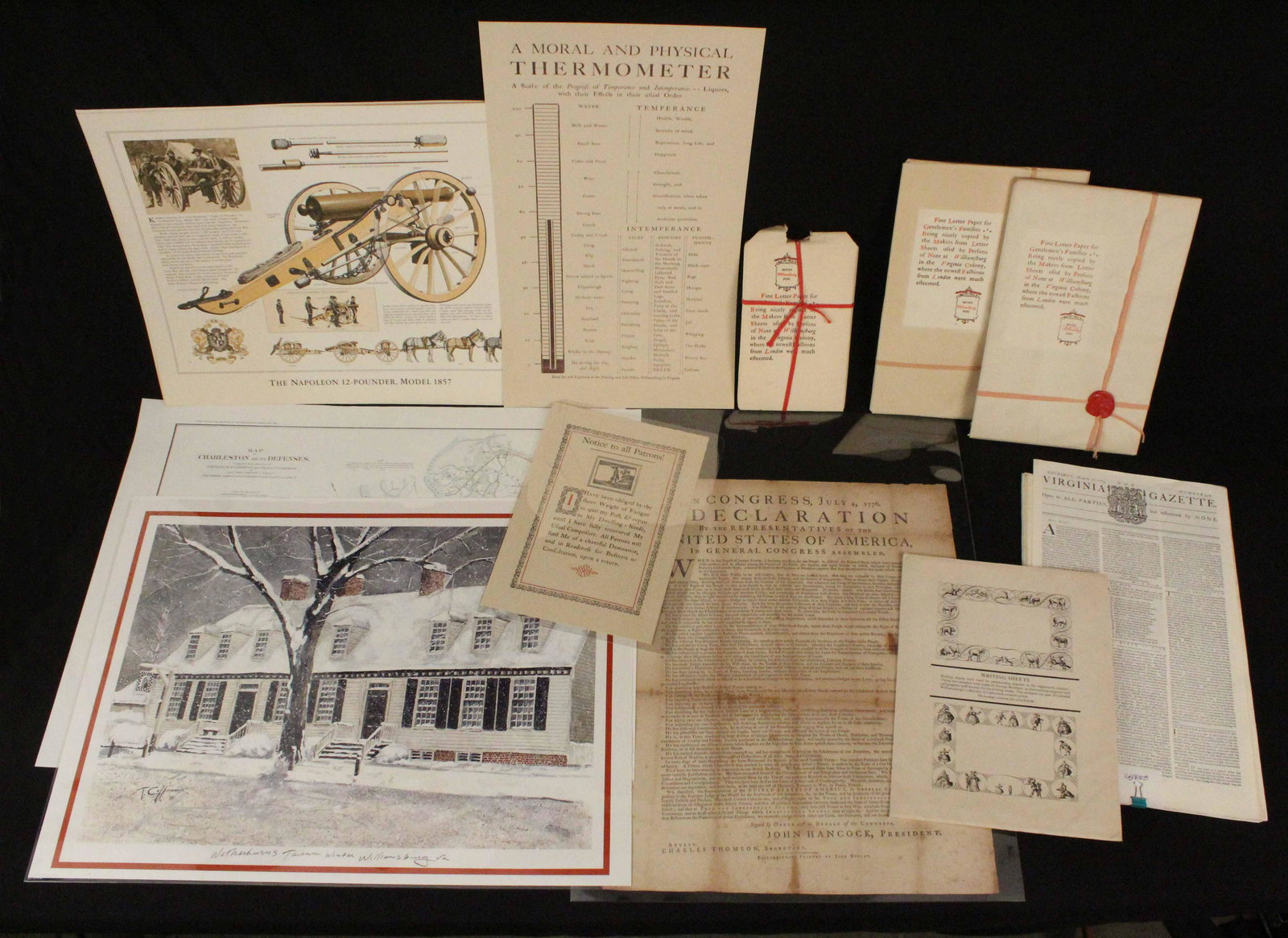 Paper Ephemera, Incl. Declaration of Independence (1 of 12)