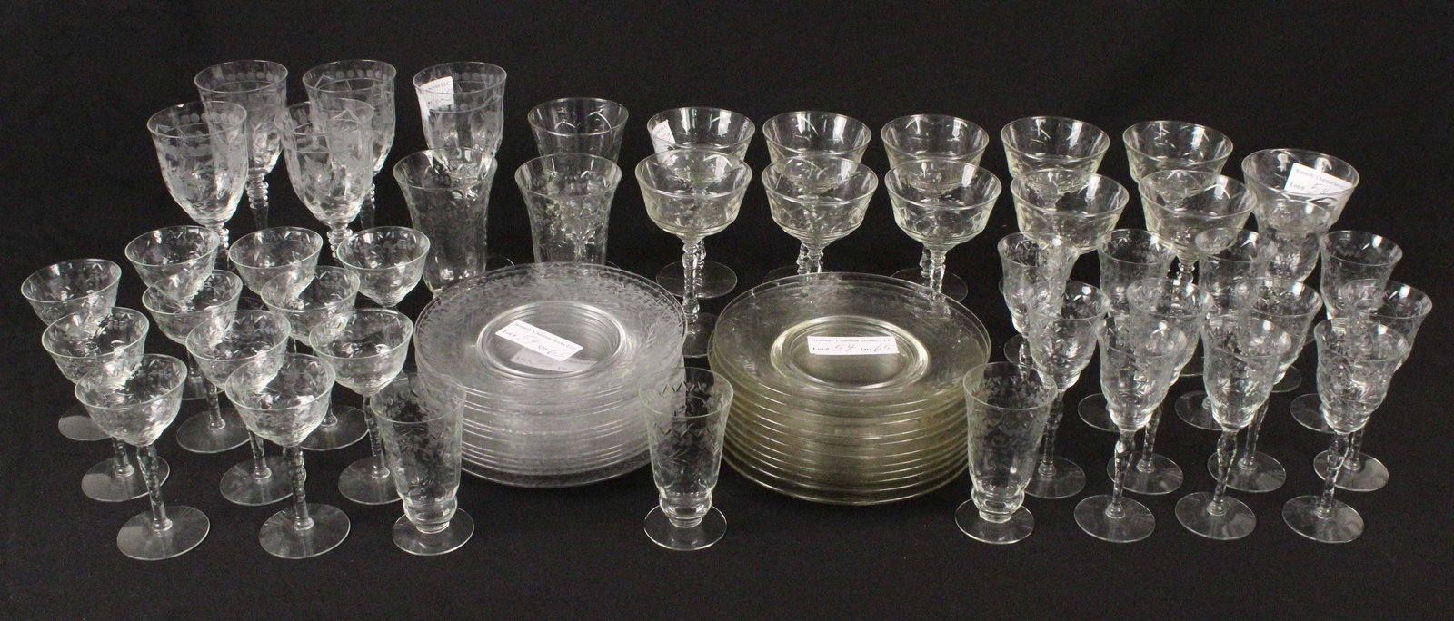65 Assorted Libbey Rock Sharpe Stem Ware & Plates (1 of 5)