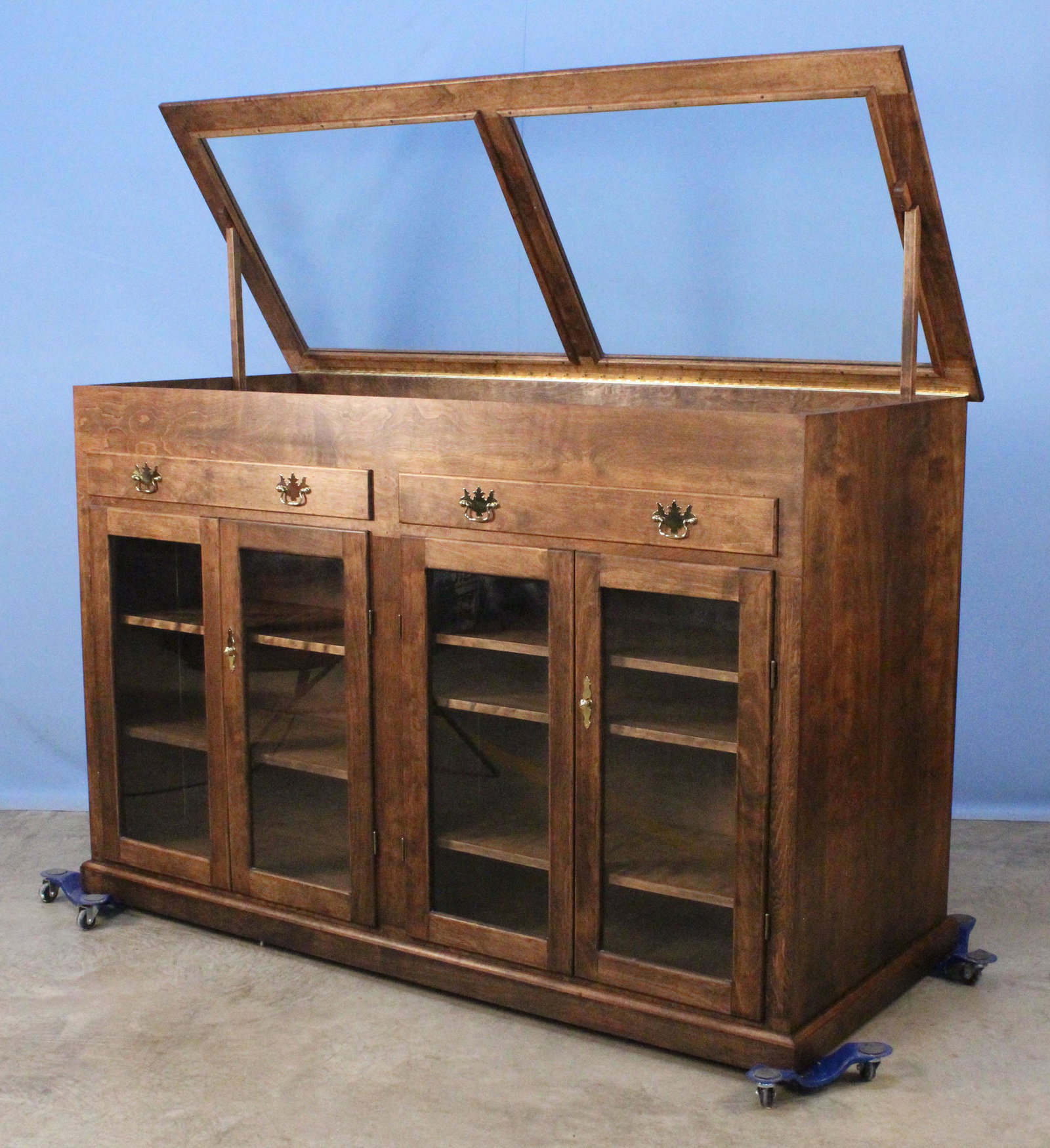 Large Walnut Finish Custom Built Collector's Case (1 of 7)