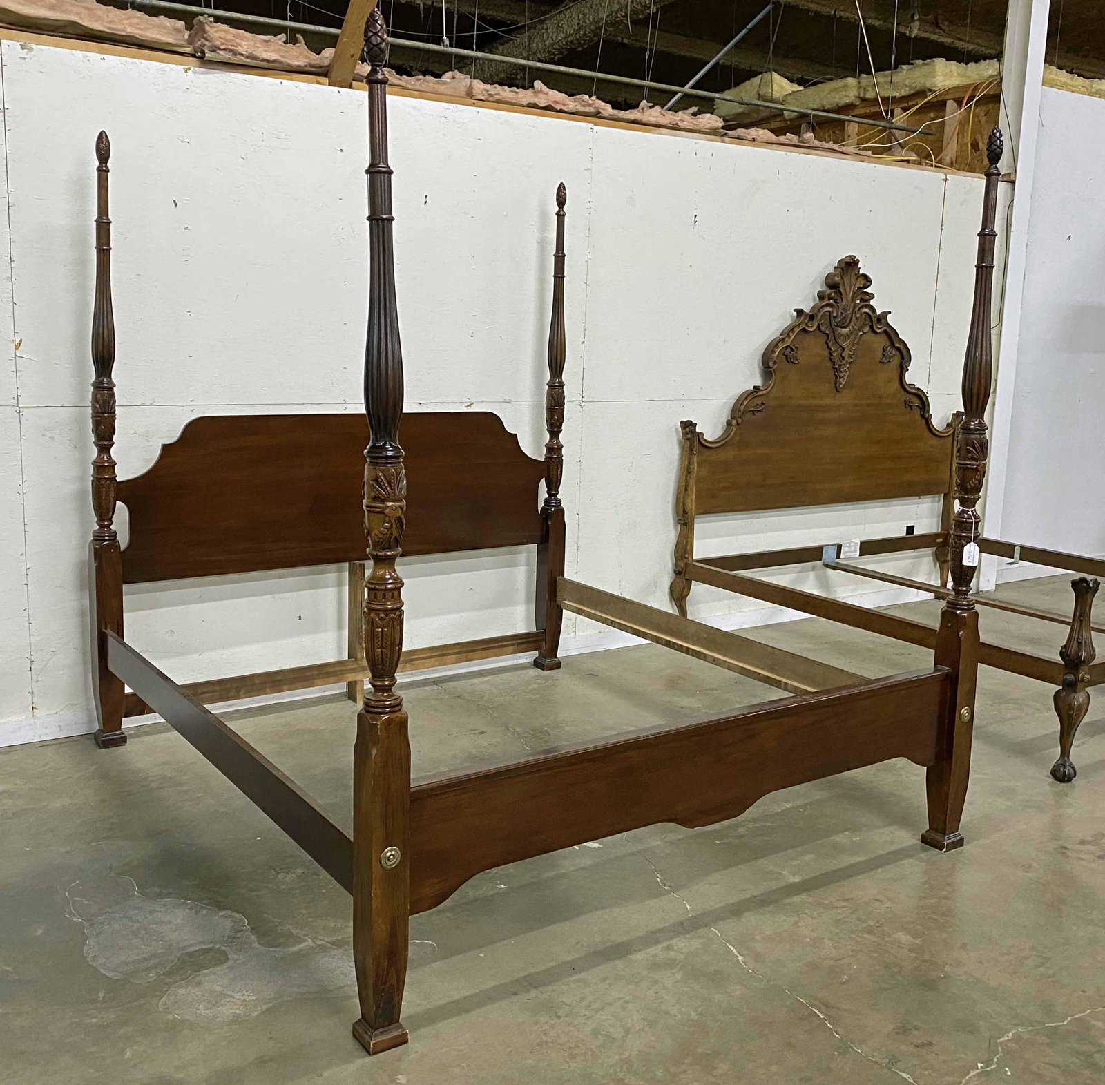 Mahogany Finish King Sized Poster Bed (1 of 4)