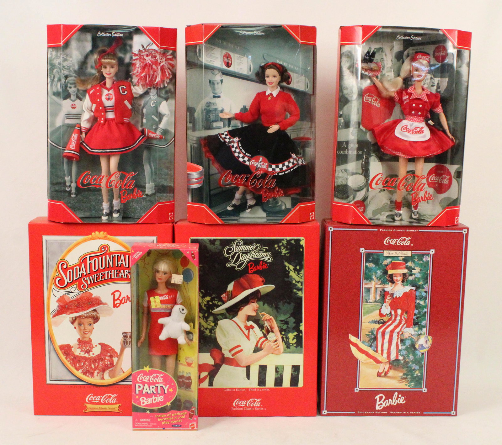 Seven Coca Cola Barbie Dolls (1 of 5)