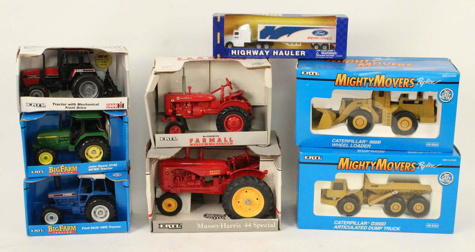 Eight Die-Cast Metal Tractors, Dump Truck, Etc. (1 of 3)