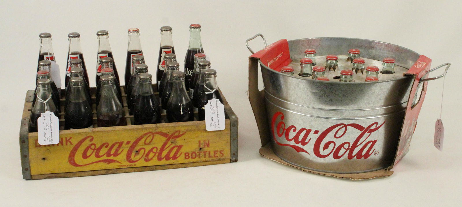 Coca-Cola Crate & Aluminum Party Tub w/ Bottles (1 of 4)