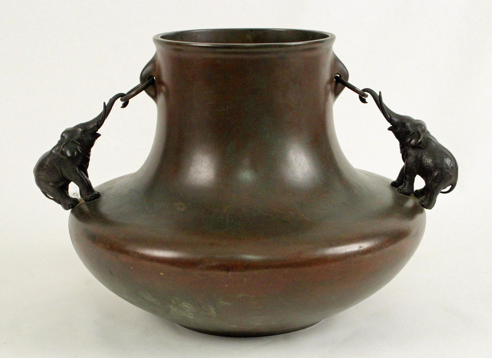 Japanese Meiji Bronze Vase with Elephants (1 of 6)