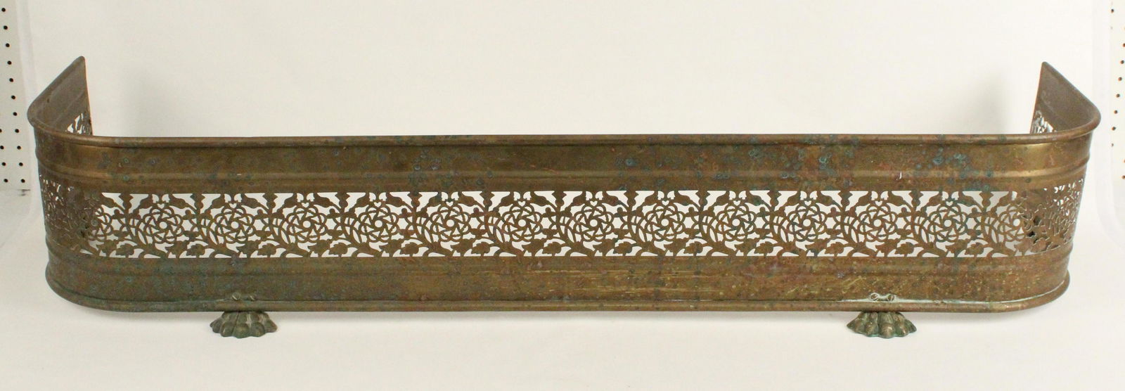 English Brass 19th C. Pierced Fire Fender (1 of 3)