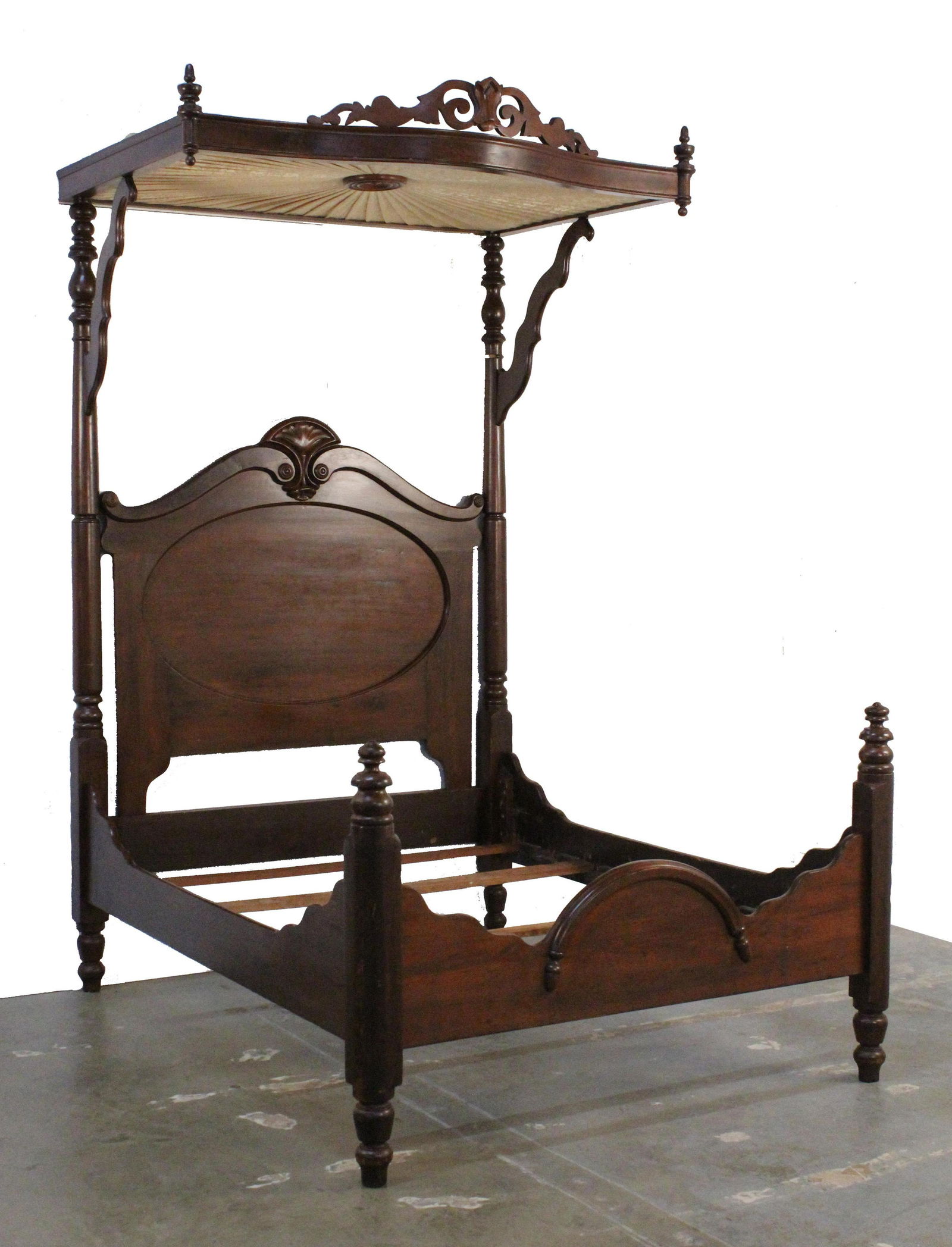 19th Century Walnut Half Tester Bed (1 of 9)